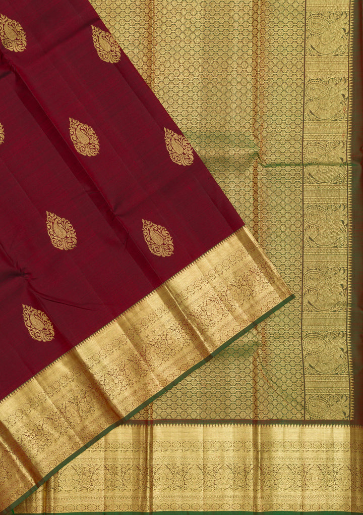 Maroon Zariwork Pure Silk Saree