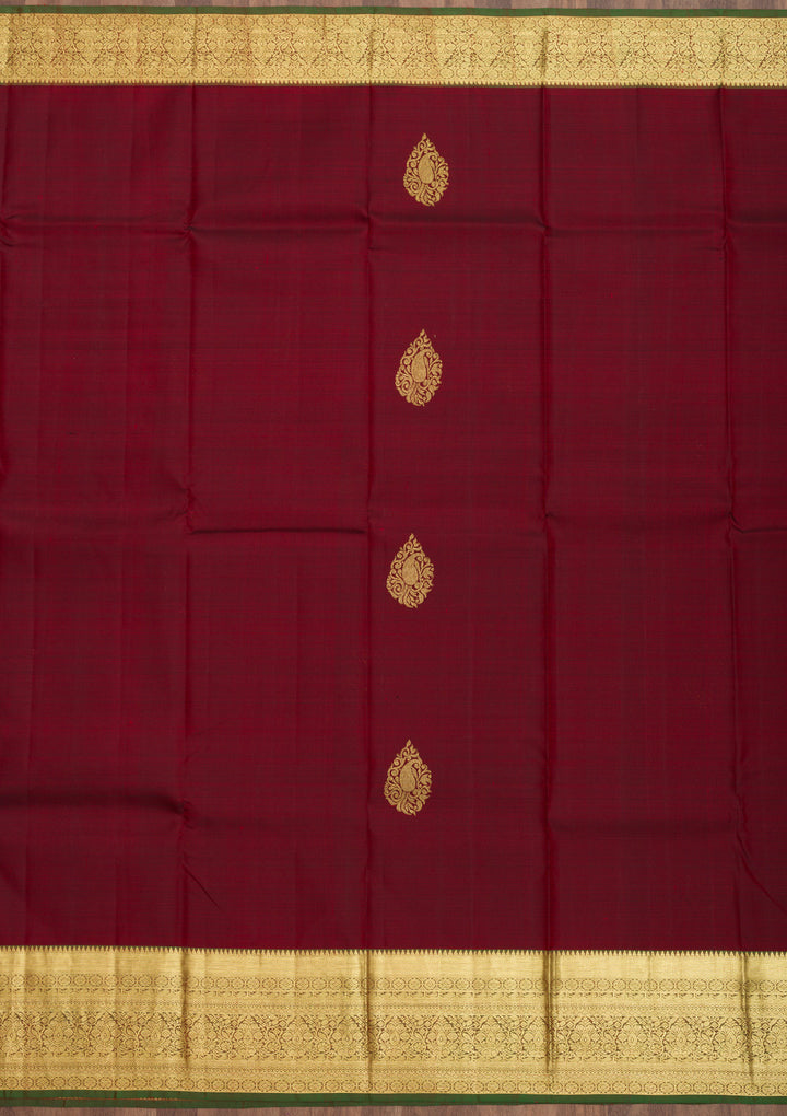 Maroon Zariwork Pure Silk Saree