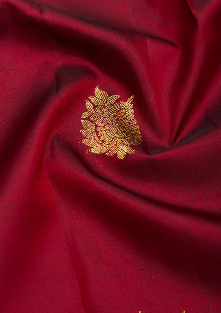 Maroon Zariwork Pure Silk Saree