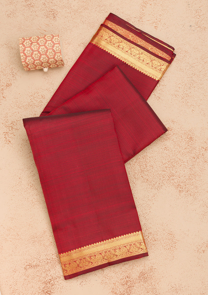 Maroon Zariwork Pure Silk Saree