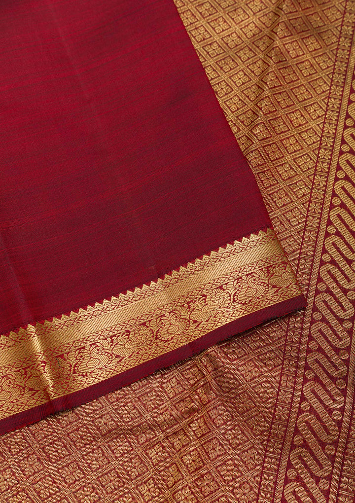 Maroon Zariwork Pure Silk Saree