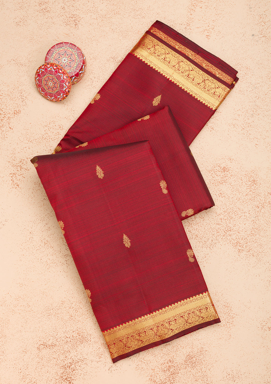 Maroon Zariwork Kanjivaram Pure Silk Saree