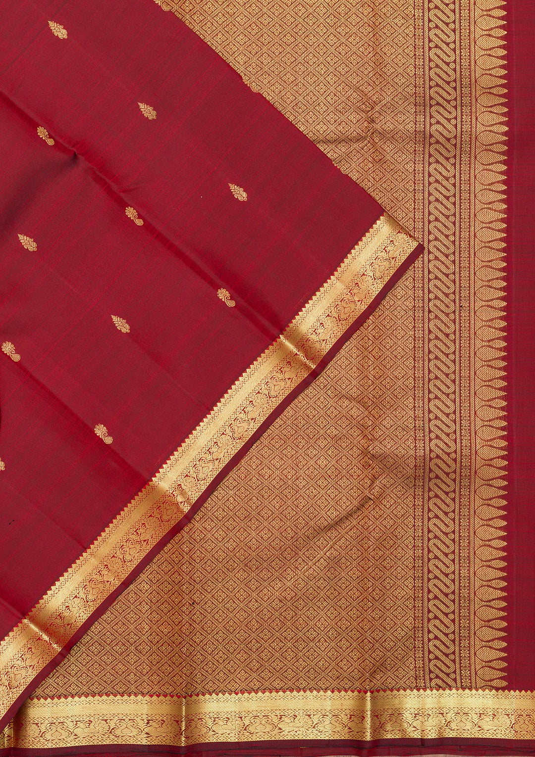Maroon Zariwork Kanjivaram Pure Silk Saree