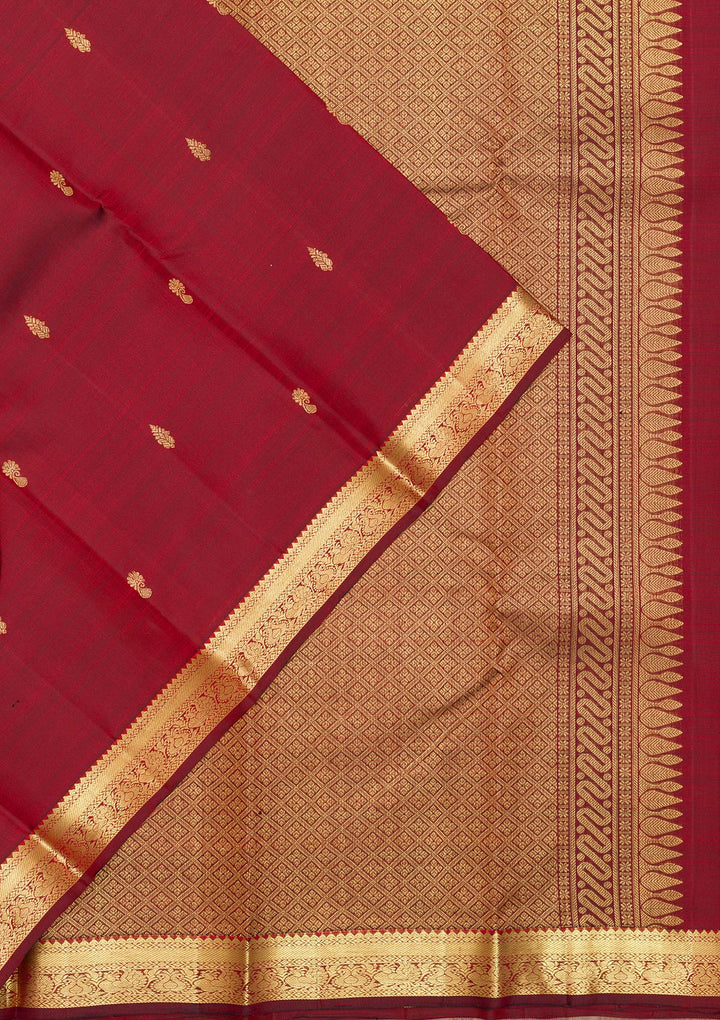 Maroon Zariwork Kanjivaram Pure Silk Saree