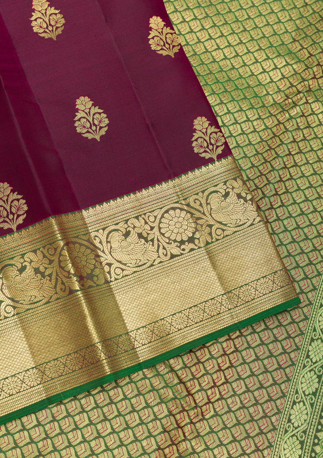 Maroon Zariwork Pure Silk Saree