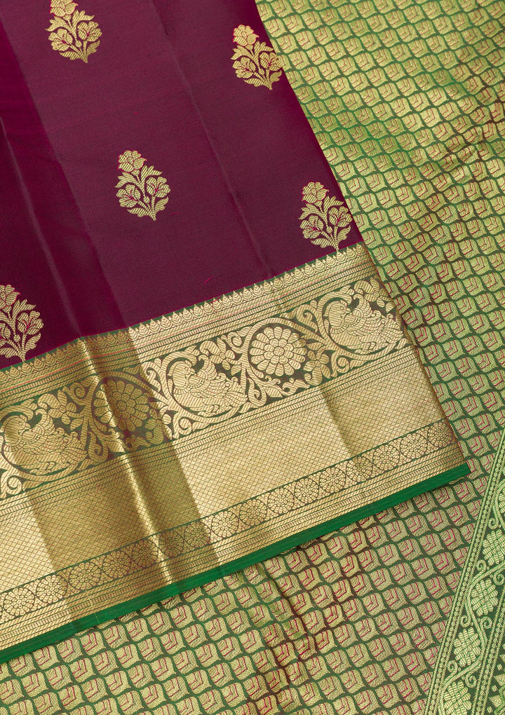Maroon Zariwork Pure Silk Saree