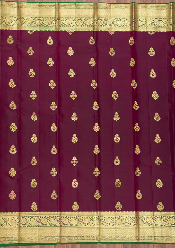 Maroon Zariwork Pure Silk Saree