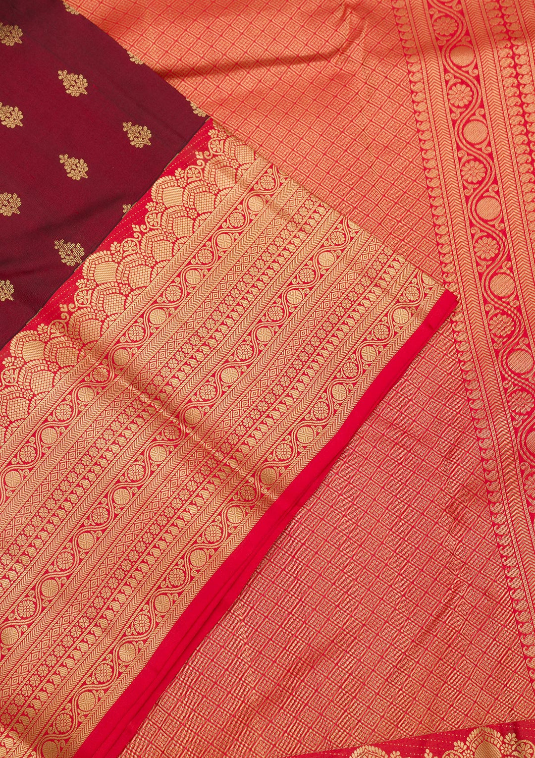 Maroon Zariwork Pure Silk Saree