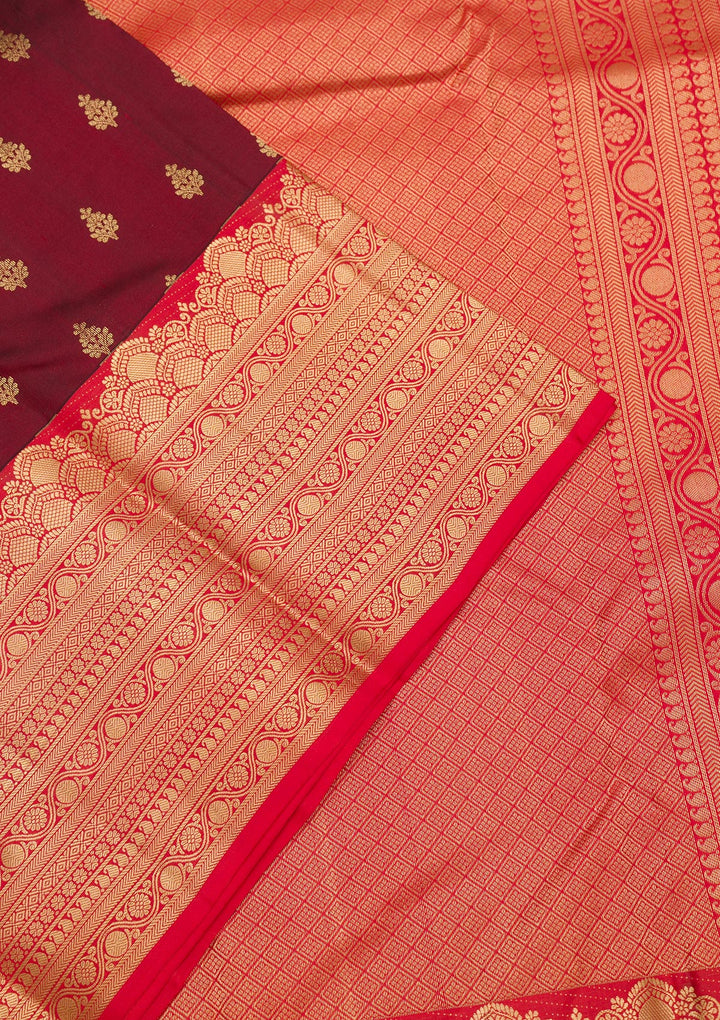 Maroon Zariwork Pure Silk Saree