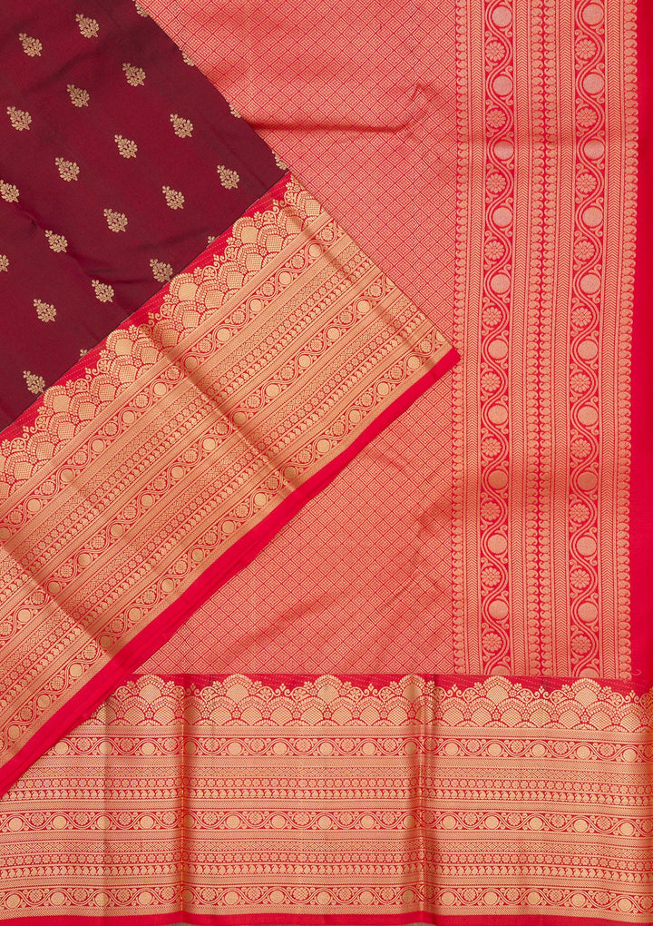 Maroon Zariwork Pure Silk Saree