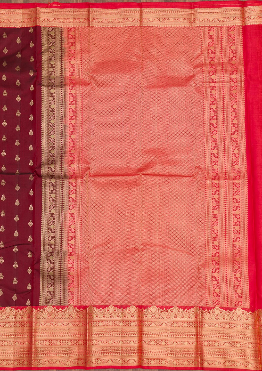 Maroon Zariwork Pure Silk Saree