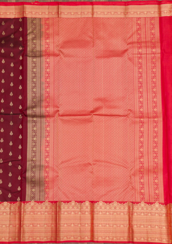 Maroon Zariwork Pure Silk Saree