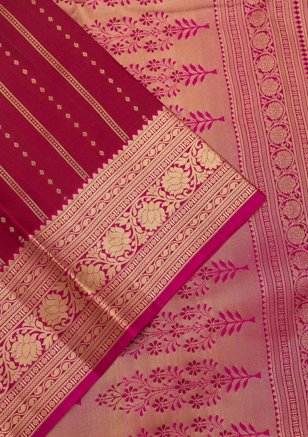 Maroon Zariwork Pure Silk Saree