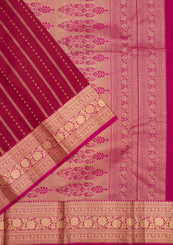 Maroon Zariwork Pure Silk Saree
