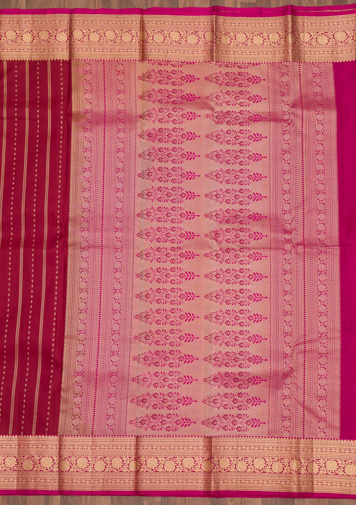 Maroon Zariwork Pure Silk Saree