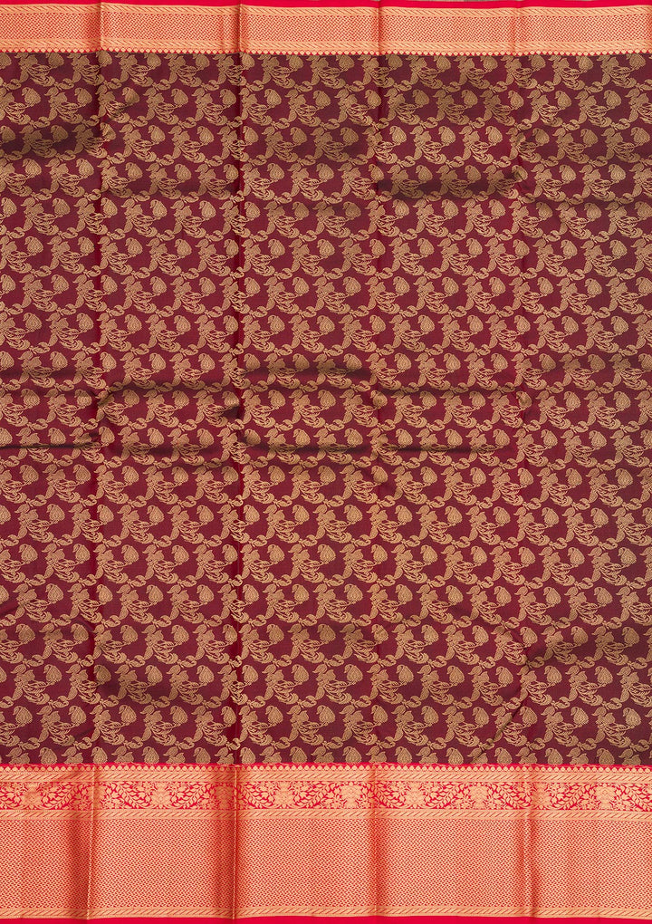 Maroon Zariwork Pure Silk Saree