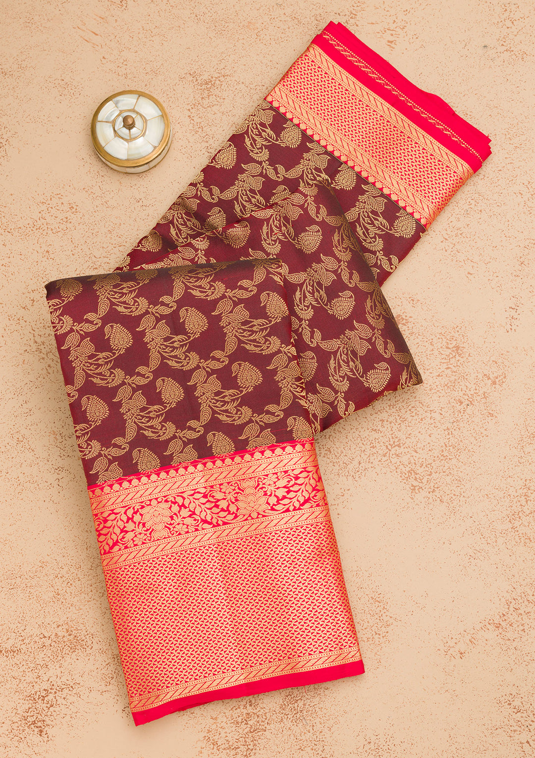 Maroon Zariwork Pure Silk Saree