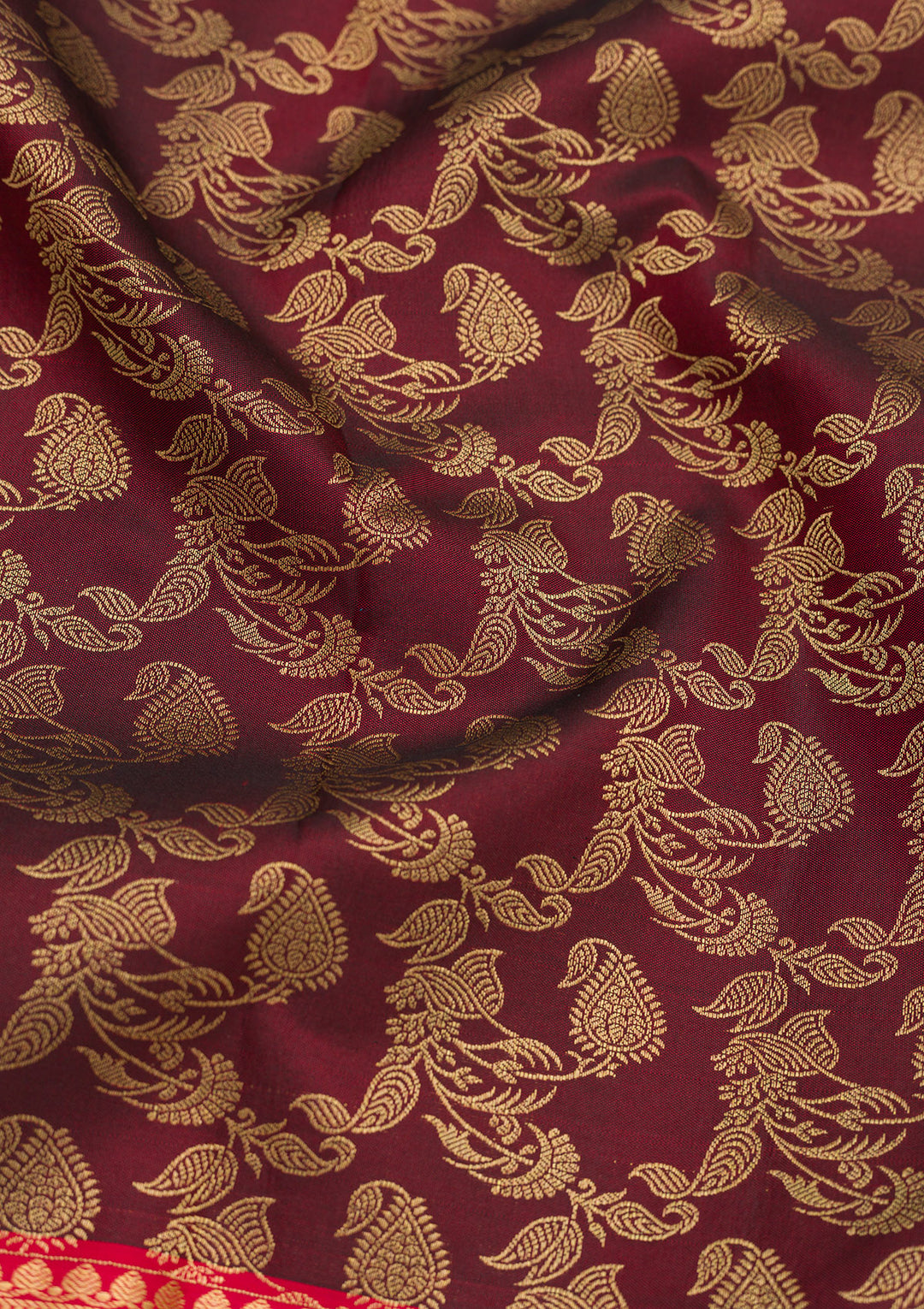 Maroon Zariwork Pure Silk Saree