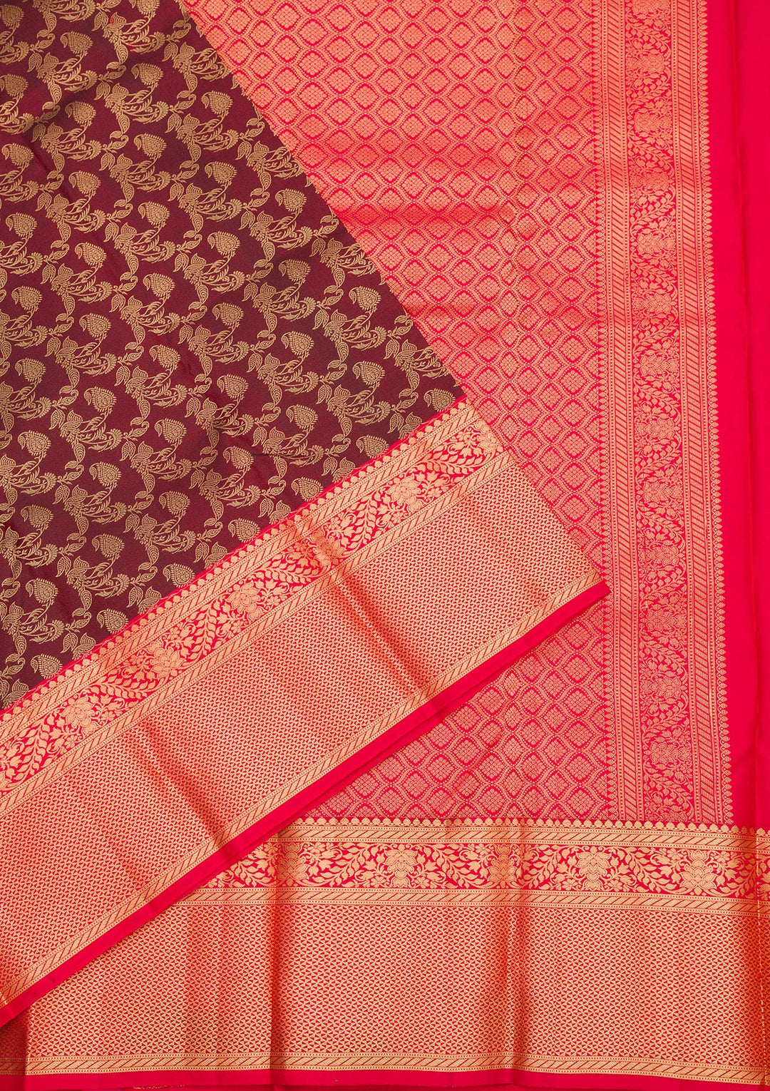 Maroon Zariwork Pure Silk Saree