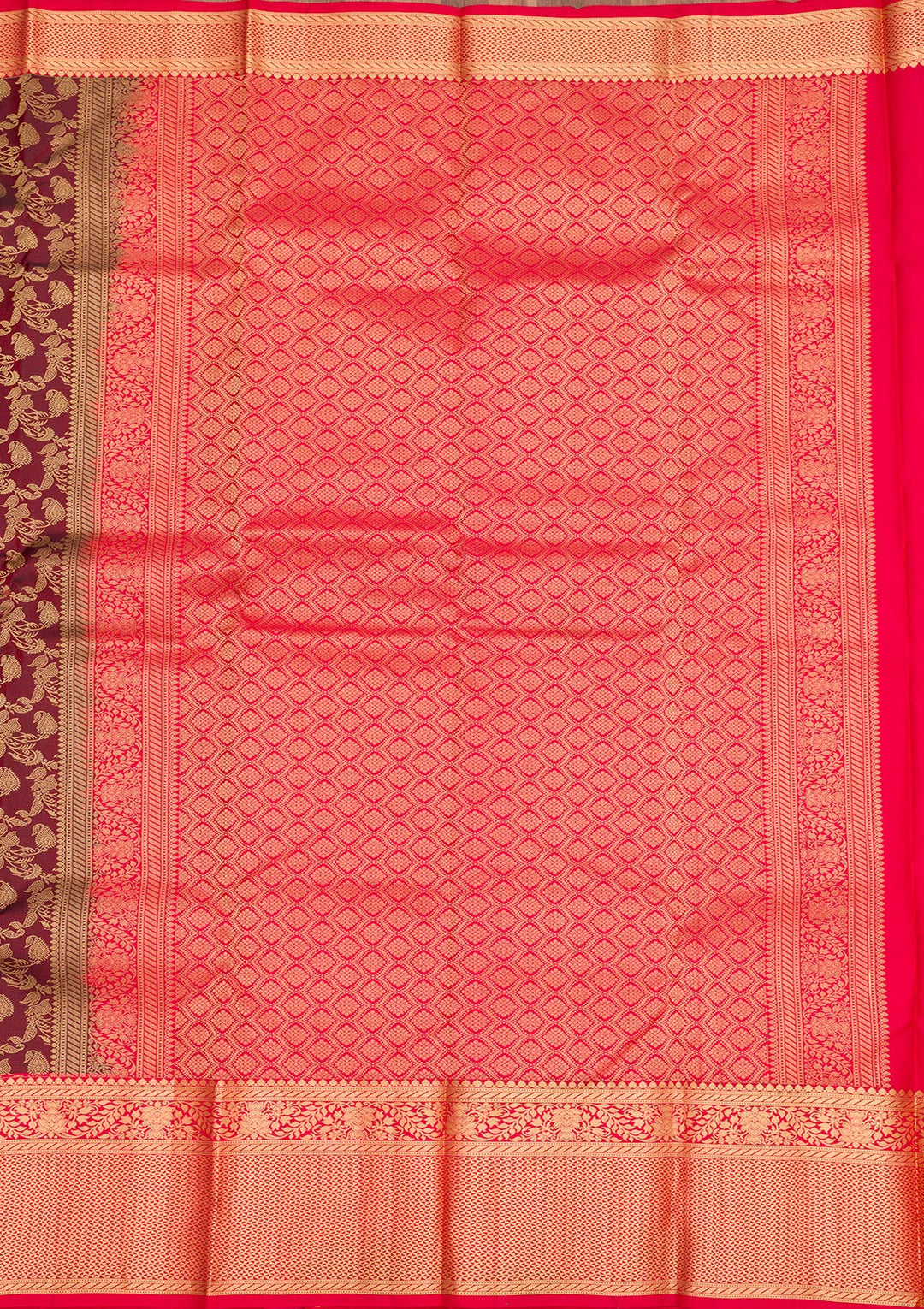 Maroon Zariwork Pure Silk Saree