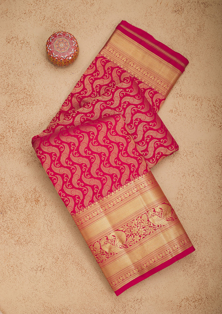 Maroon Zariwork Pure Silk Saree
