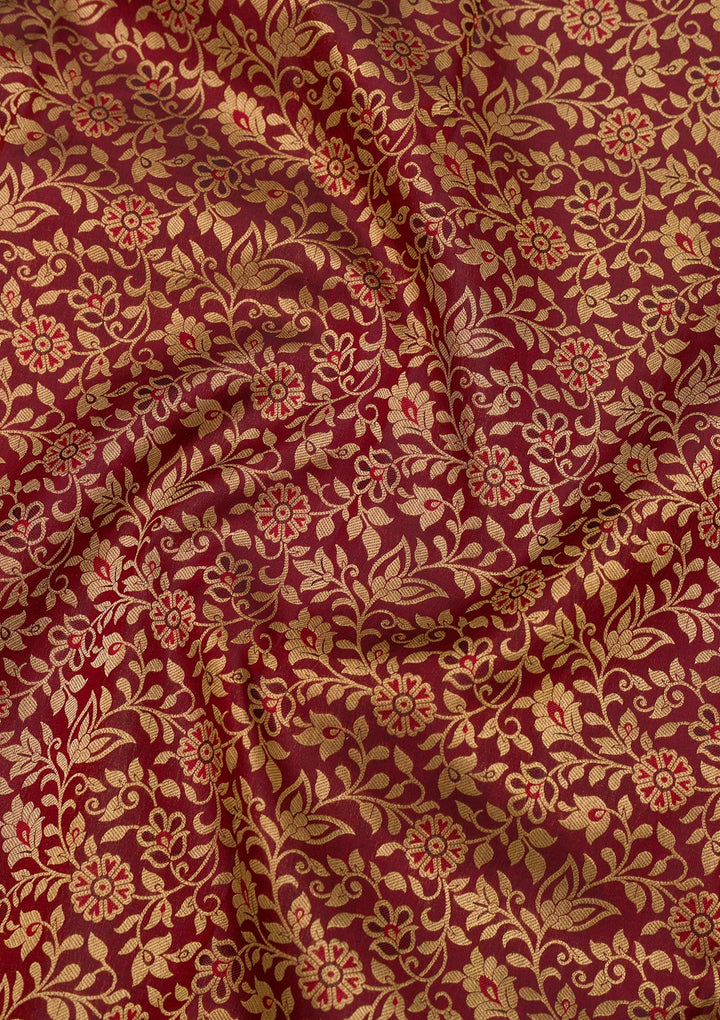 Maroon Zariwork Pure Silk Saree