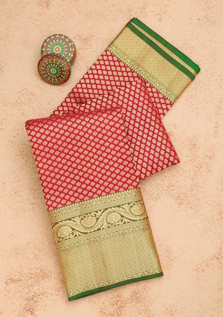 Maroon Zariwork Pure Silk Saree