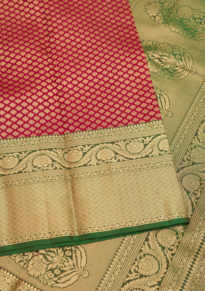 Maroon Zariwork Pure Silk Saree