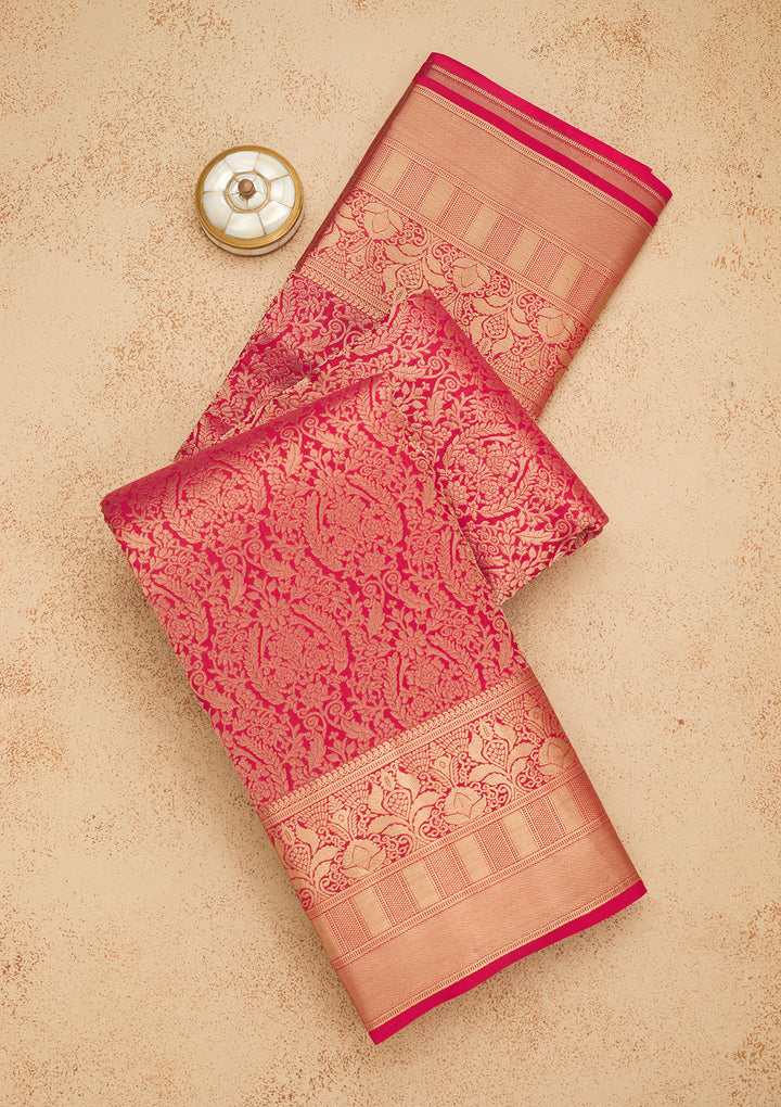 Maroon Zariwork Pure Silk Saree