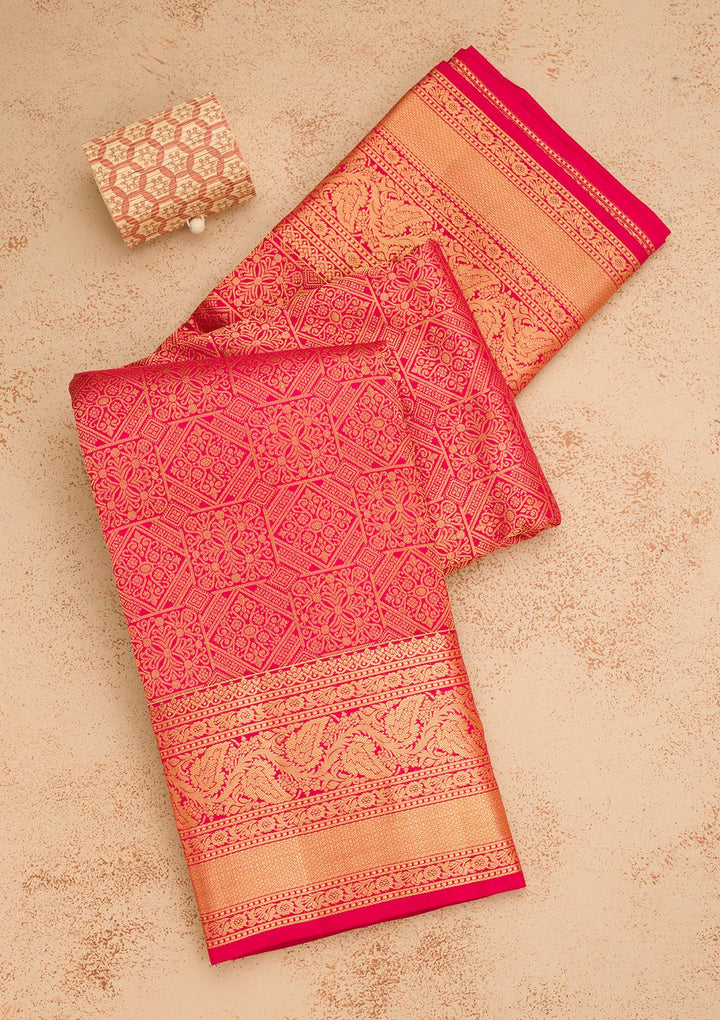 Maroon Zariwork Pure Silk Saree
