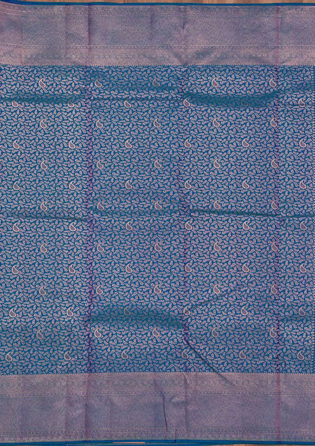 Peacock Blue Zariwork Pure Silk Saree