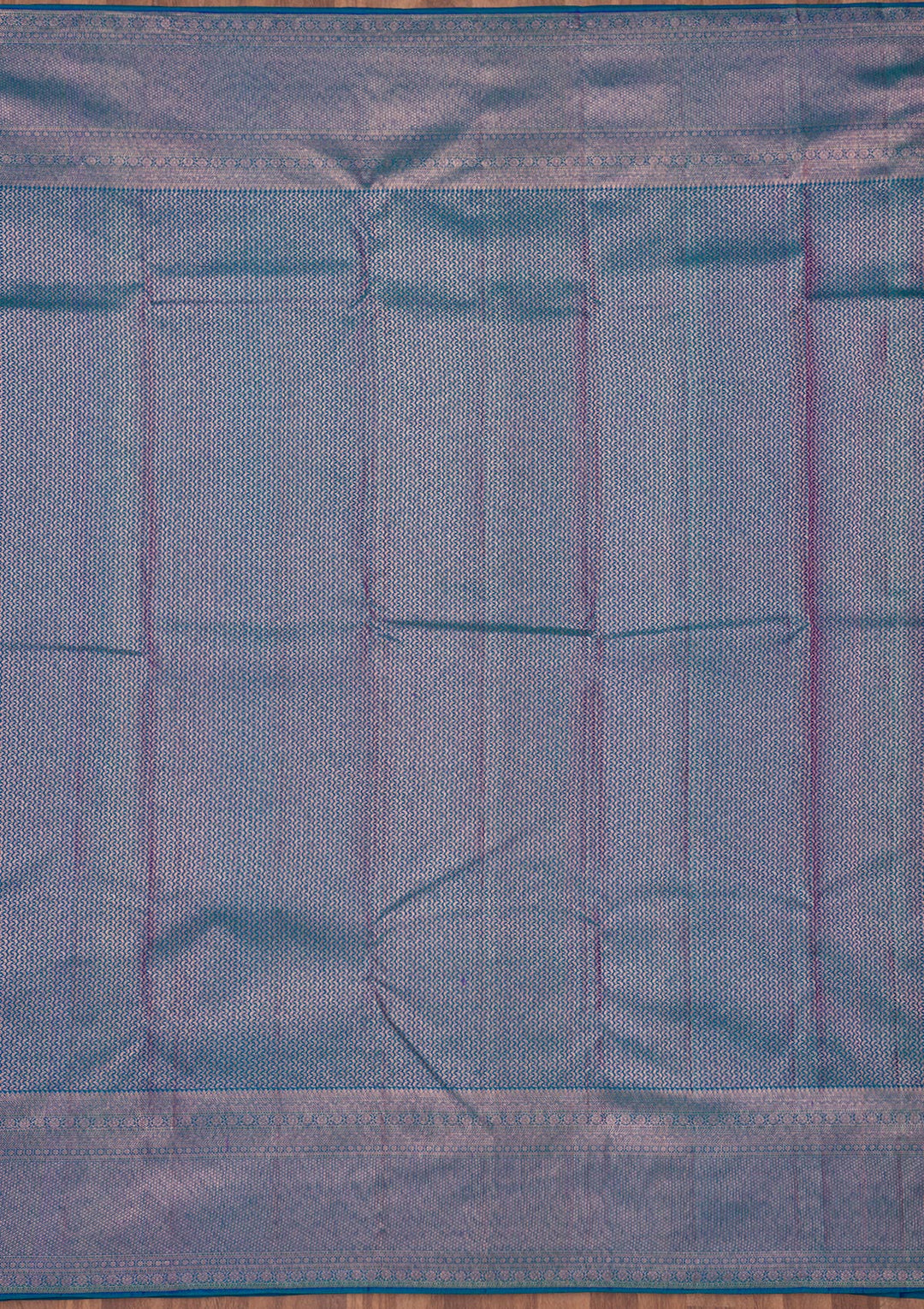Peacock Blue Zariwork Pure Silk Saree