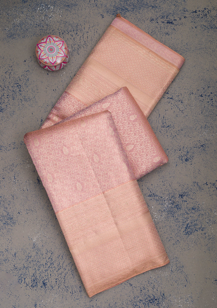 Mauve Zariwork Pure Silk Saree