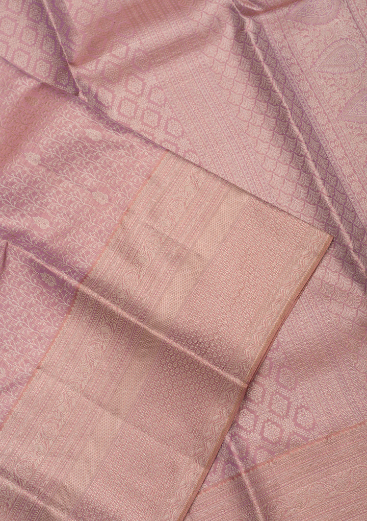 Mauve Zariwork Pure Silk Saree