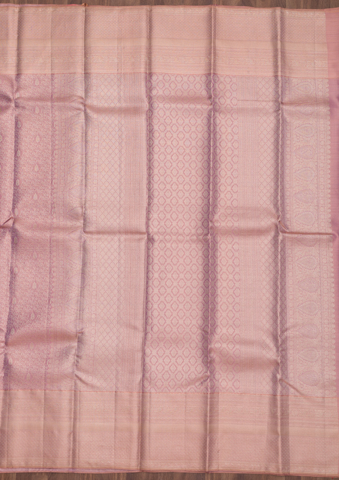 Mauve Zariwork Pure Silk Saree