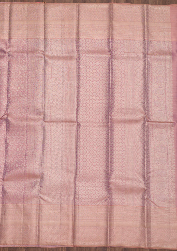 Mauve Zariwork Pure Silk Saree