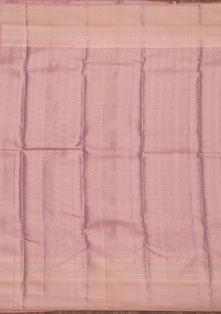Mauve Zariwork Pure Silk Saree