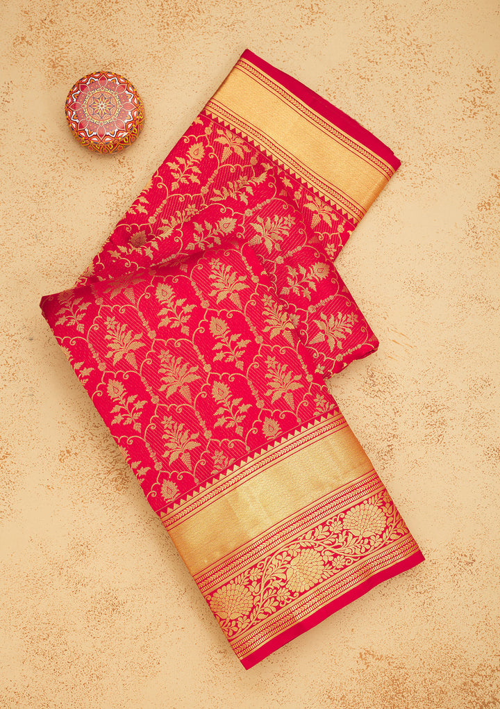 Maroon Zariwork Pure Silk Saree