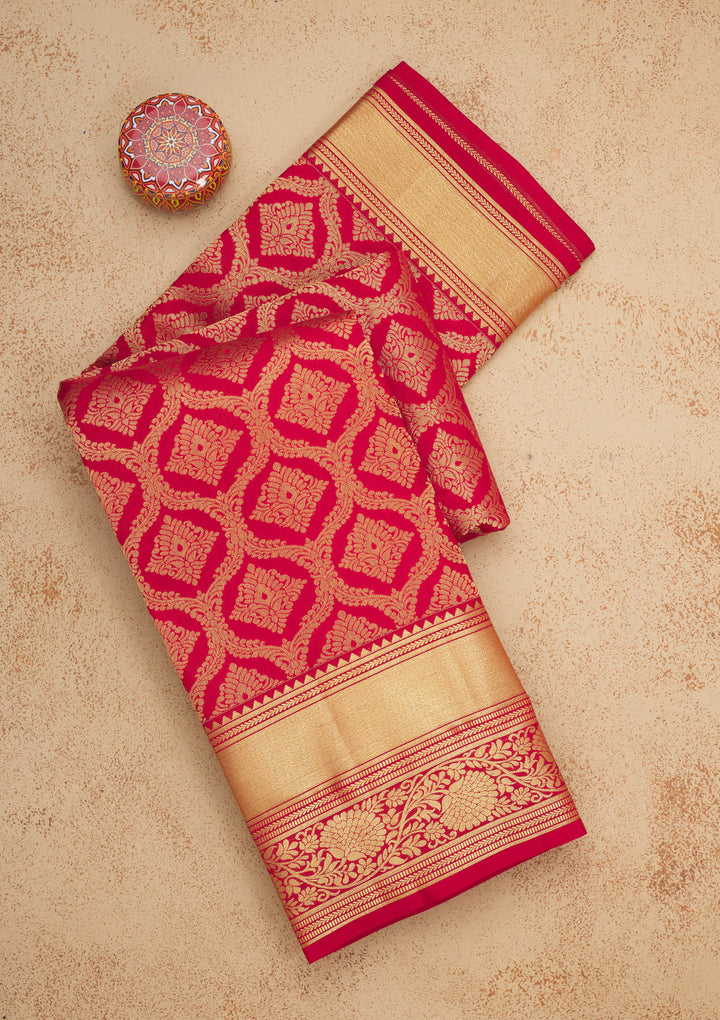Maroon Zariwork Pure Silk Saree