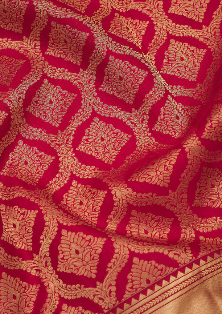 Maroon Zariwork Pure Silk Saree