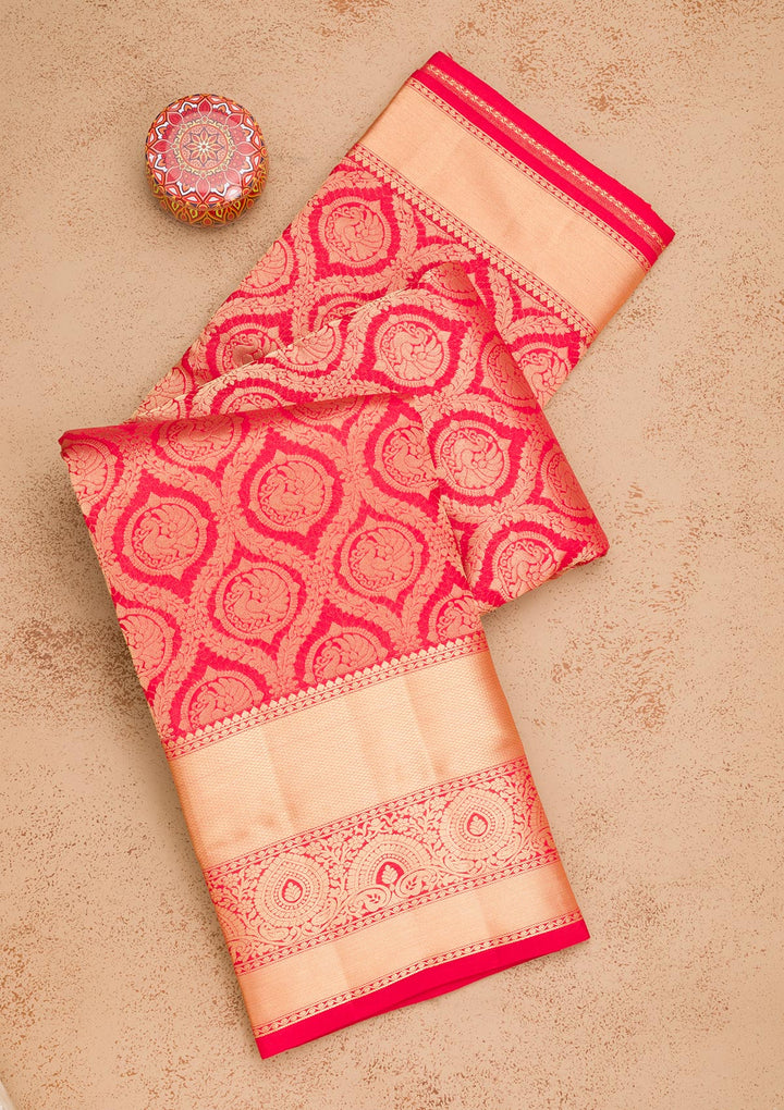 Maroon Zariwork Pure Silk Saree
