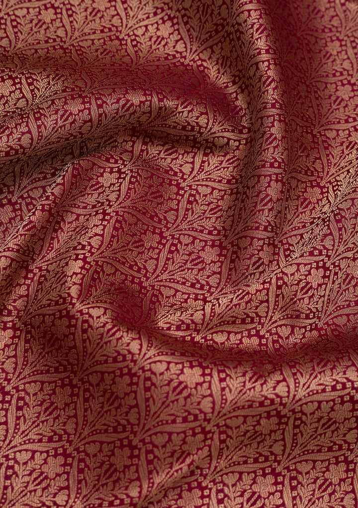 Maroon Zariwork Pure Silk Saree