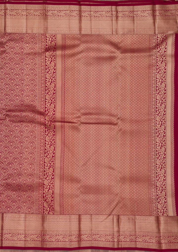 Maroon Zariwork Pure Silk Saree