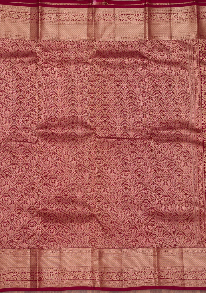 Maroon Zariwork Pure Silk Saree