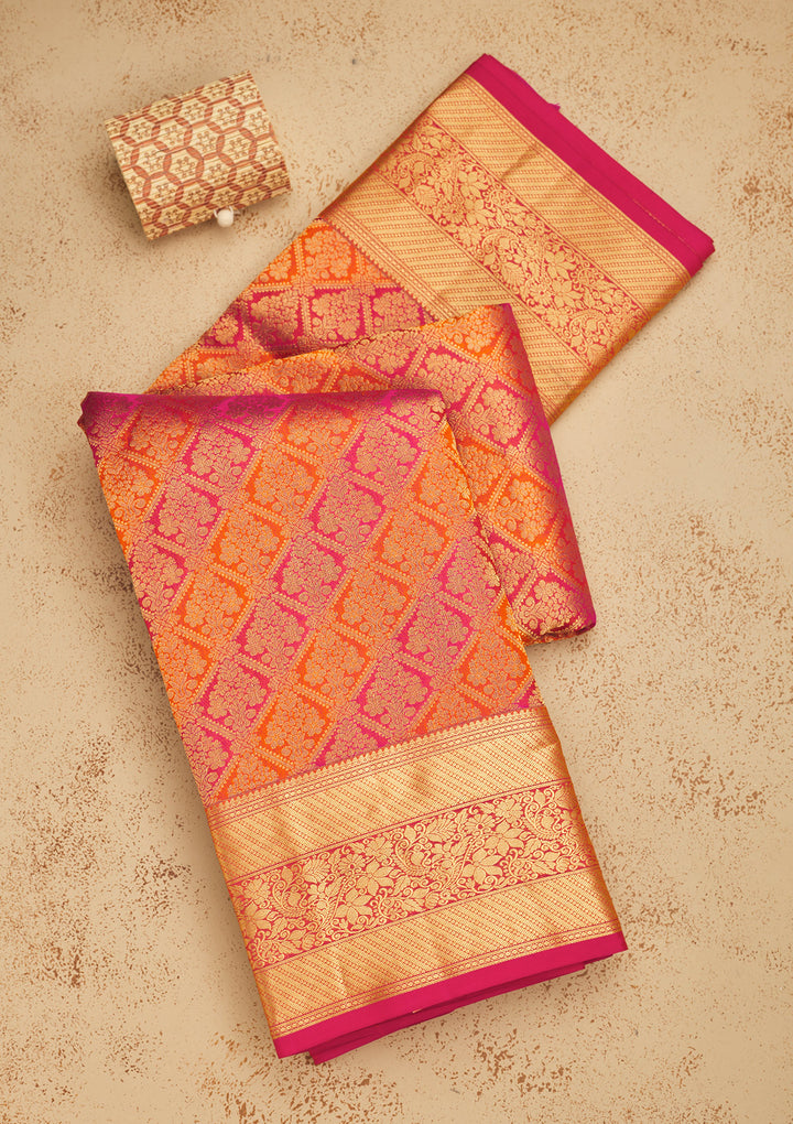 Maroon Zariwork Pure Silk Saree