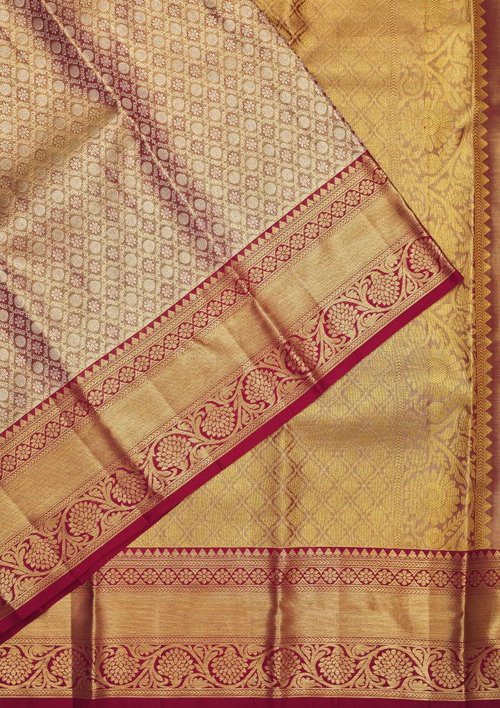 Maroon Zariwork Pure Silk Saree