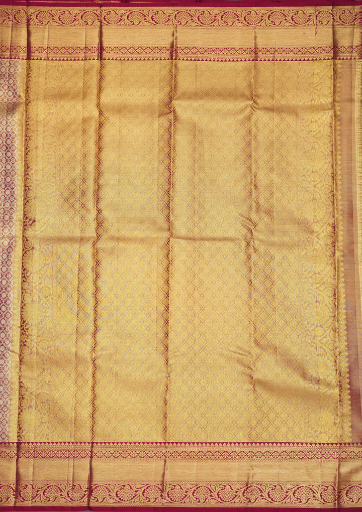 Maroon Zariwork Pure Silk Saree
