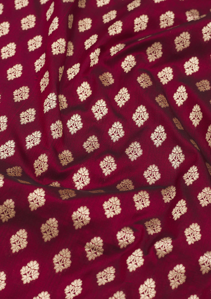 Maroon Zariwork Pure Silk Saree
