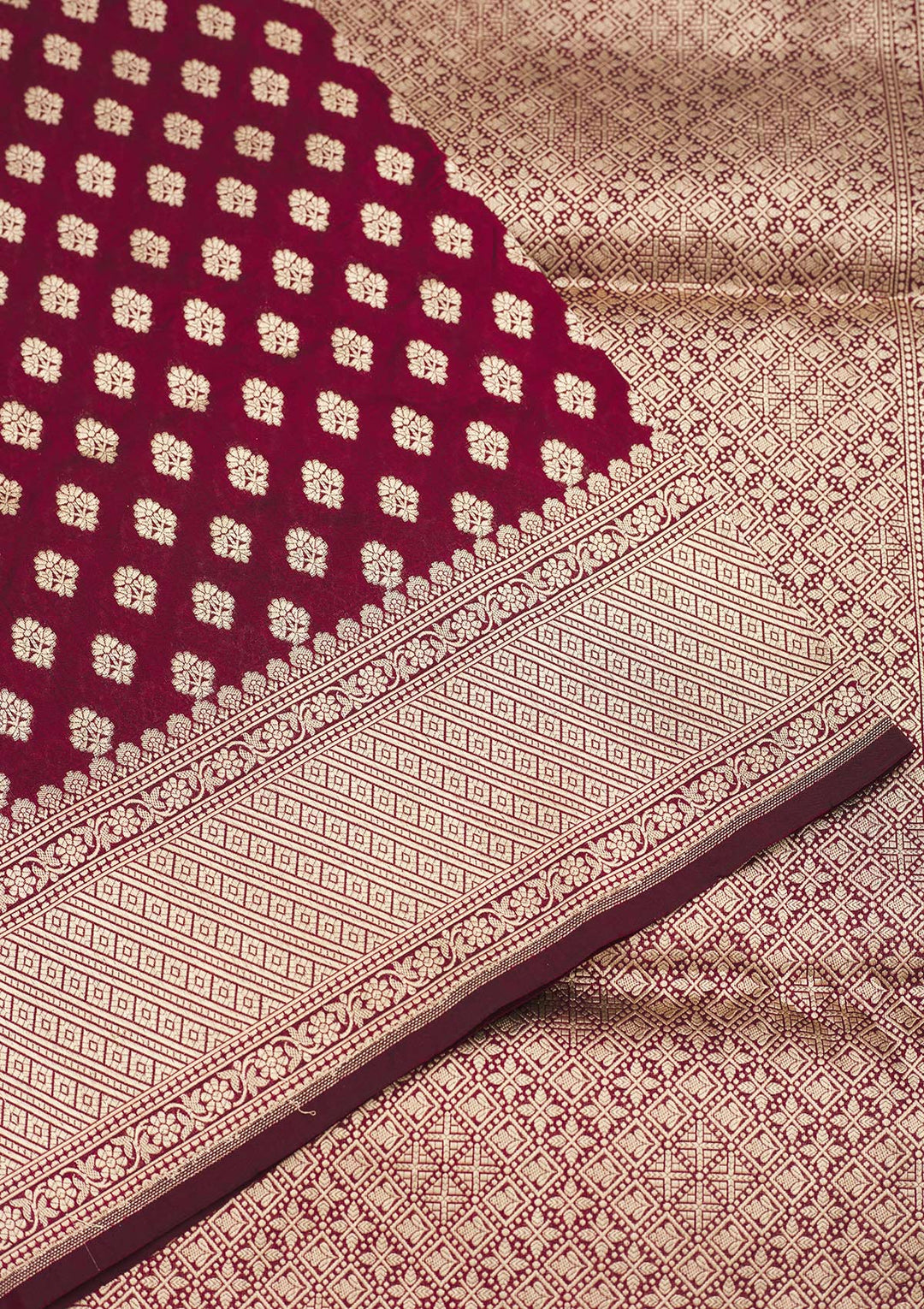 Maroon Zariwork Pure Silk Saree