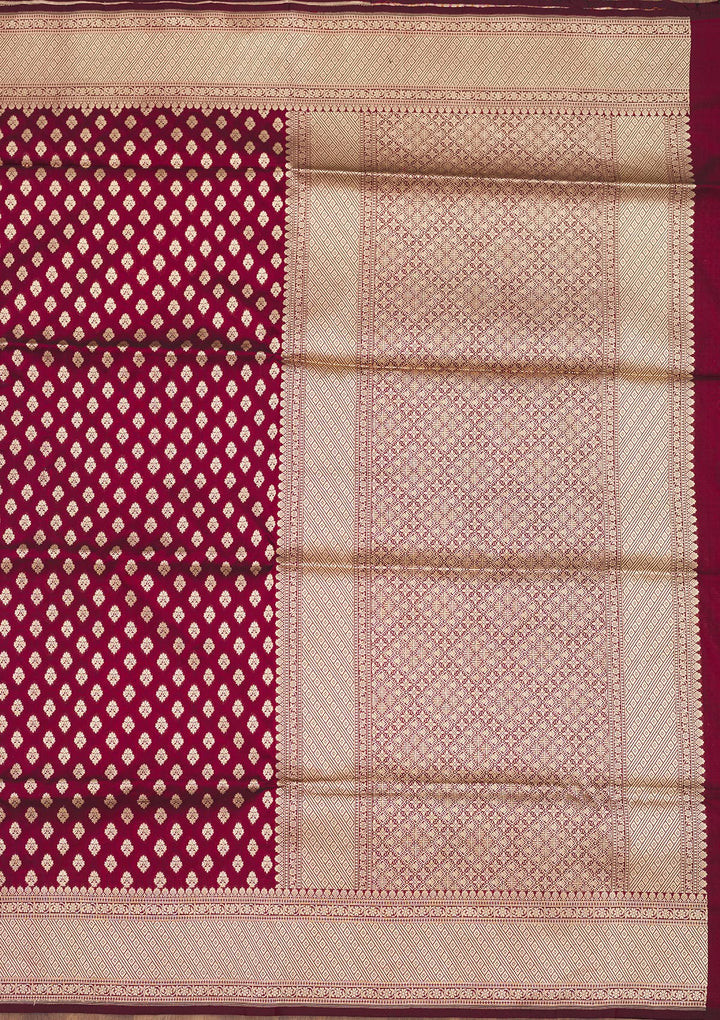 Maroon Zariwork Pure Silk Saree